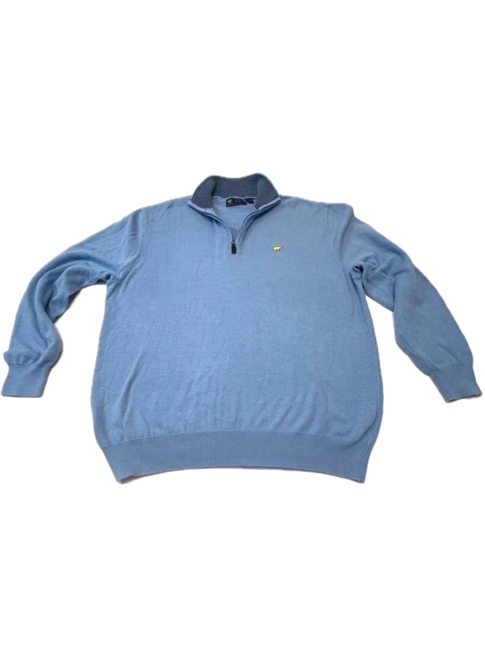 Jack Nicklaus Men's Blue Cotton Blend Quarter Zip Golf Sweater Large